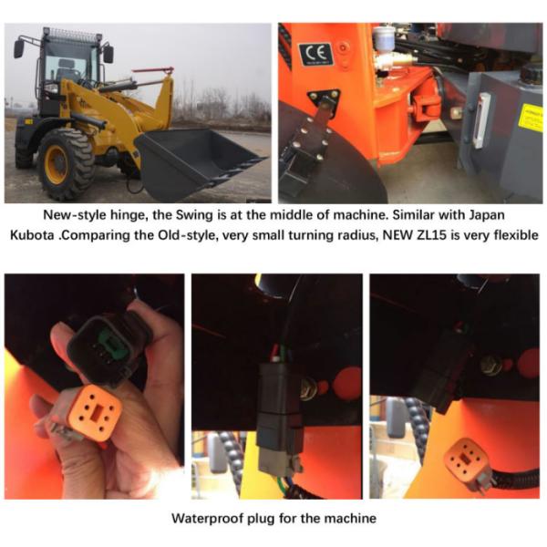 1500KG Capacity 2WD Mini Wheel Loader 2.9Ton ZL15 With Diesel Motor