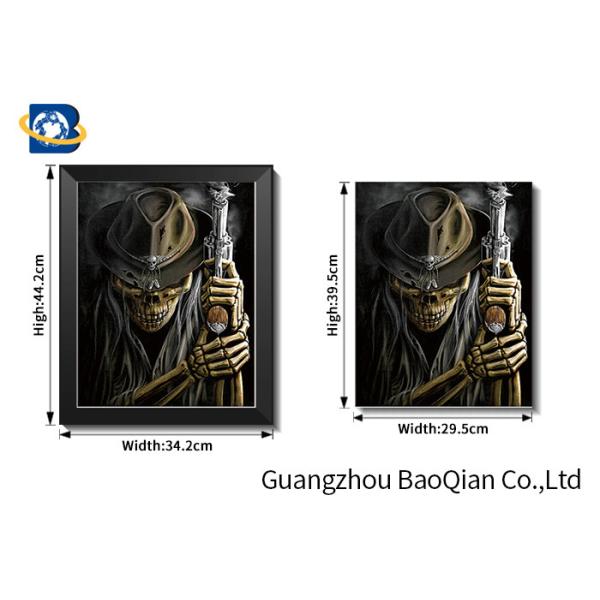Flipped Customized 3D Framed Picture Of Animation Cool Skeleton For Indoor Decoration