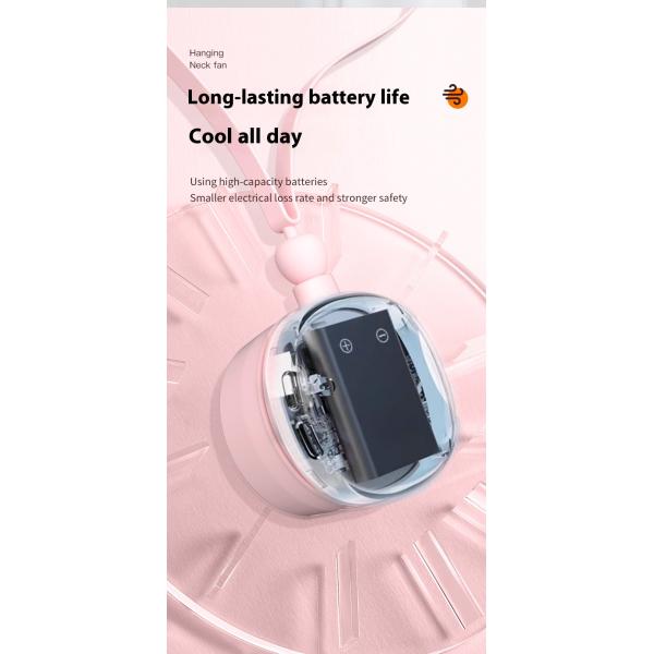 Lazy USB Charging Bladeless Neck Hanging Small Fan for DC5V Power Supply and Battery