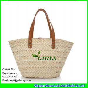 Quality LUDA handmade straw handbag simple natural corn husk straw bag for sale