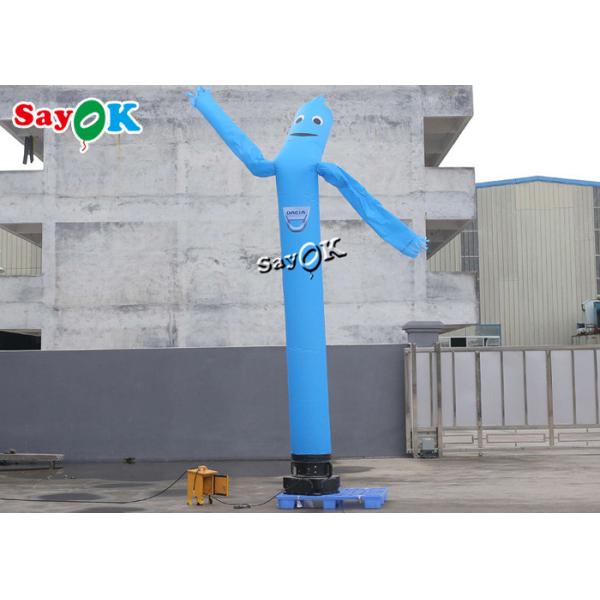 Inflatable Wacky Waving Tube Man 5m Blue Single Leg Inflatable Air Dancer Wave Man With Blower