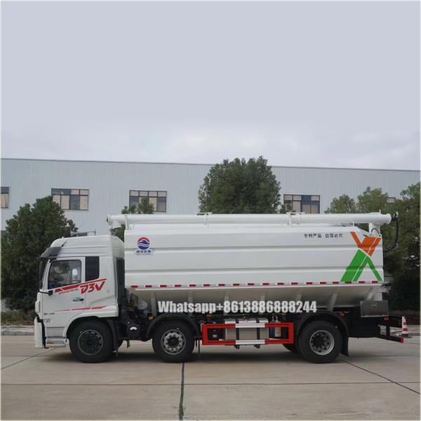 White 6*4 32000-37000 Liters Feeding Stuff Bulk for Farm Breeding and Raising -fodder Transport Truck Bulk Cement Tanks