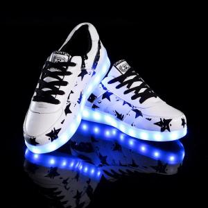 Bluetooth App LED Light Up Sneakers Custom White Ed Shoes For Adults