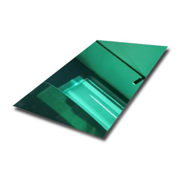 No.8 SS 304 316 Green Mirror Stainless Steel Sheet 8K Polishing 0.3mm Thickness