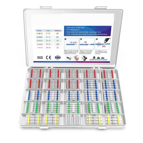 Buy Corrosion Resistant Heat Shrink Crimp Connectors Practical Multicolor 350pcs at wholesale prices