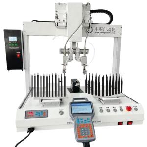 Quality Desktop Dual Heads Automatic Welding Machine 4Axis Soldering Robot for sale