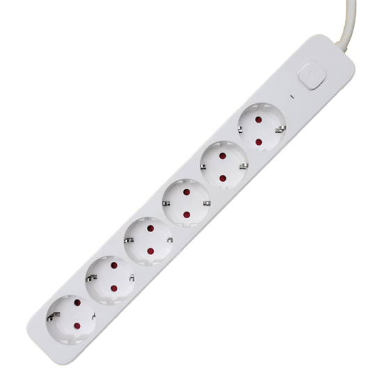 6 outlet Germany Type Extension Socket With On/Off Switch