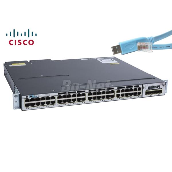 Cisco WS-C3750X-48P-L 48port POE+ Ethernet stackable switch with C3KX-PWR