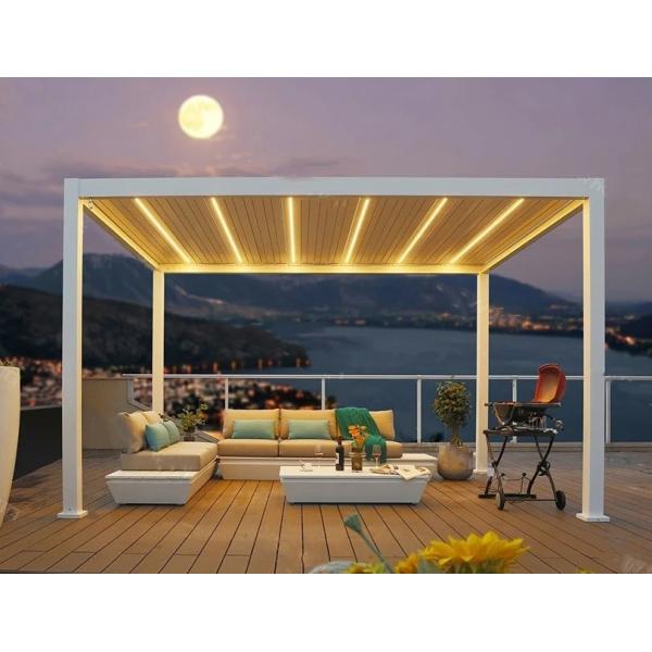 Buy Gazebo 3 x 4 m Waterproof Stable Pergola with Slat Roof, Bronze at wholesale prices