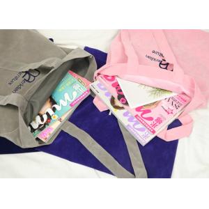 Velvet Tote Bags With Embroidery Printing Logo Recyclable Tote Bag