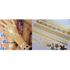 Metallic foil jewelry temporary tattoo
