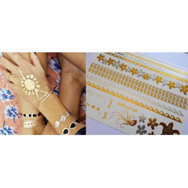 Buy Metallic foil jewelry temporary tattoo at wholesale prices