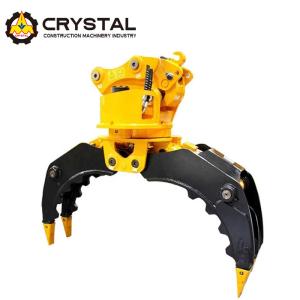 Industrial Excavator Attachment Precise Rotating Rock Grapple