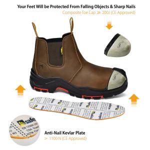 Electrical Insulation Security Work Boots with Anti-Slip Tread and One-Pull