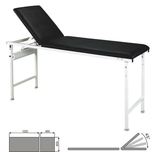 Buy Black Color Back Section Hospital Examination Table Up And Down By Manual Way at wholesale prices