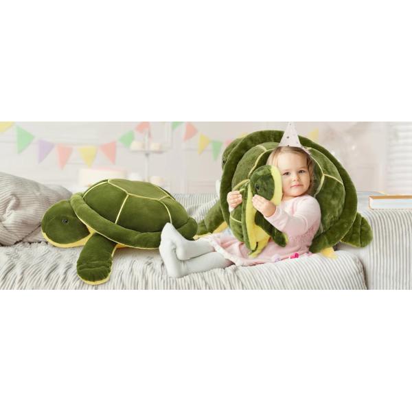 MorisMos 18-Inch Giant Green Sea Turtle Pillow Soft Cotton Large Plush Toy for Boys for Party Valentine's or Birthday Gift
