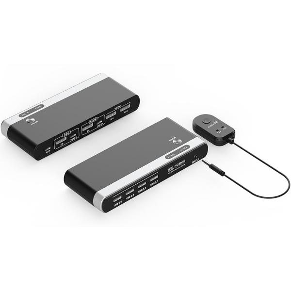 USB 3.0 KVM Switch 2x4 For Two PC Share Four USB A Peripherals KVM Switch