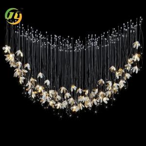 Modern Custom Flower LED Chandelier Light Decorative Wedding Villa Stair Project