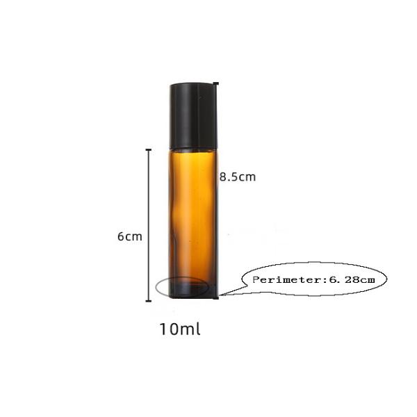 10ml Roll On Empty Perfume Bottle Essential Oil Amber Glass Roller Bottles