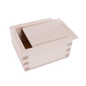 Customized Engrave Logo Small Wooden Box With Sliding Lid Empty Gift Storage