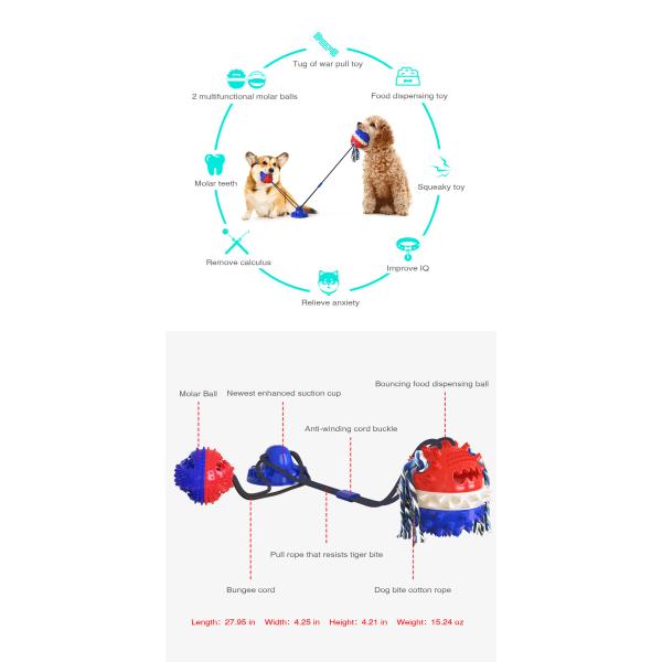 Anxiety Relief Interactive Pet Toys Dog Toy Sucker Drawstring Ball 430g