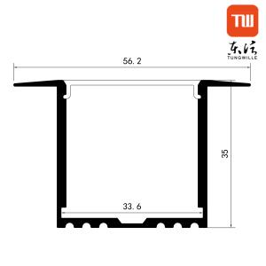 Silver Aluminum Recessed Suspended Led Extrusion Profile U Shape