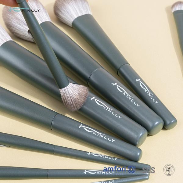 Nylon Hair BSCI Aluminum Ferrule Cosmetic Brush Set 10pcs