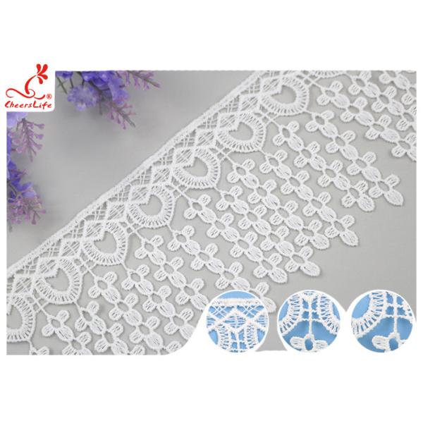Fancy Water Soluble Lace Trim 9CM With Polyester / Lace Ribbon Trim