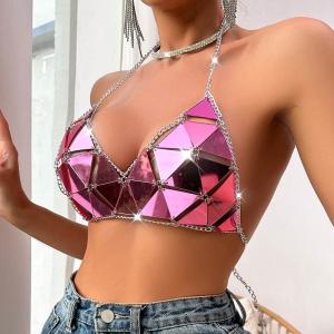 Sequin Mirror Bustier body chain