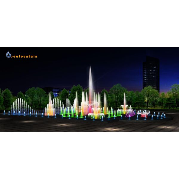 outdoor multimedia projector screen laser water screen in square