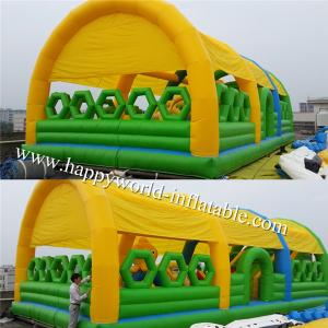 inflatable obstacle course with cover roof , giant inflatable playground , fun