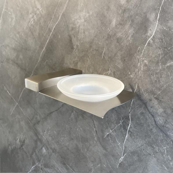 Stainless Steel 304 Soap Dish Holders Glass Dish Wall Mounted Bathroom Accessories