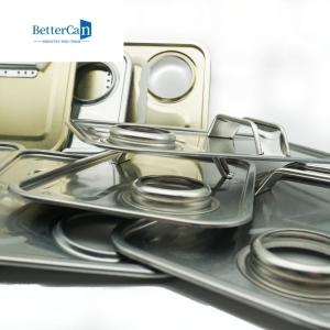 Square Tinplate Paint Can Accessories With Handle / Cap