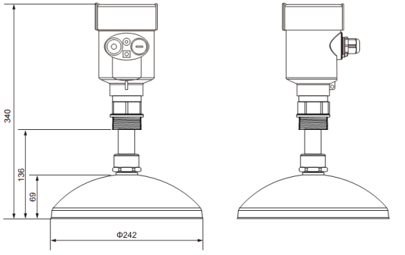 26GHz 4-20mA HART Radar Liquid Level Senor KLD Series For River Lake