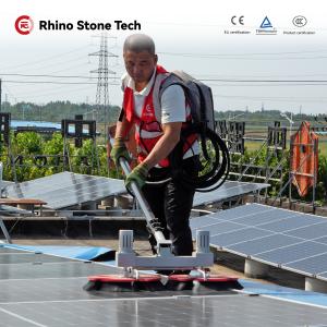 CE Solar Panel Cleaning Brush Double Disc Rotating Brushes Red