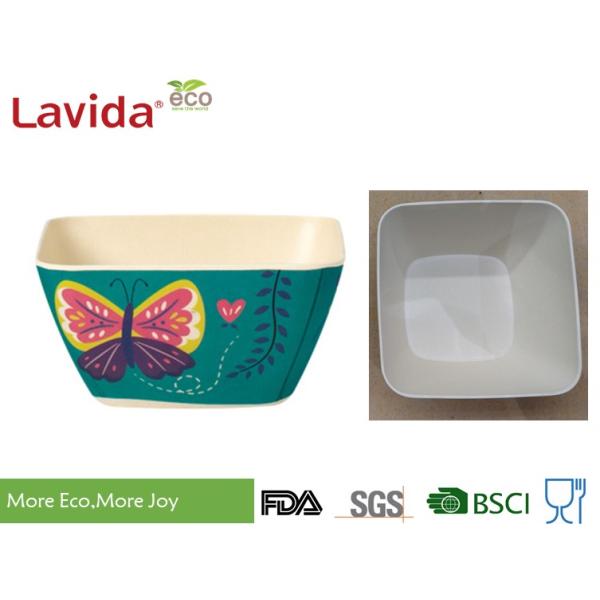 Unbreakable Bamboo Cereal Bowls Eco - Friendly Garden Butterfly Printing Diverse Styles