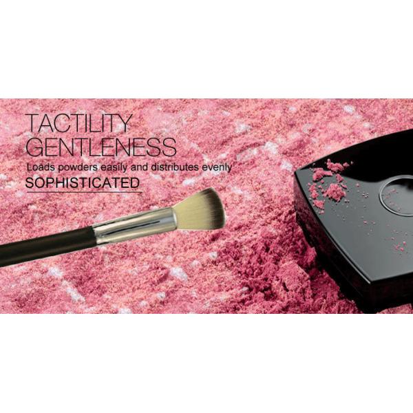 Soft Duo Nylon Hair Wonderful Buffer Makeup Brush With Long Wooden Handle