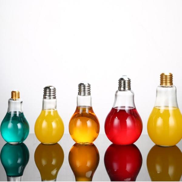 Buy BPA Free 5.3oz Light Bulb Shaped Glass Storage Bottles With Screw Cap at wholesale prices