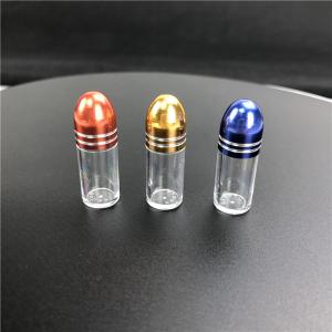 China Pill Bottle Clear Small Capsule Bullet Shape Containers With Metal Cap For Rhino Pill on sale
