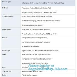 Custom foil sticker high quality gold self-adhesive foil vinyl sticker,Self