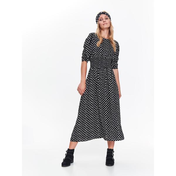Women Elegant Short Sleeve Polka Dot Casual Maxi Dresses With 100% Viscose