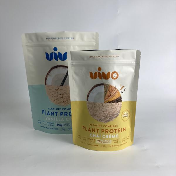 Buy Custom Printed Stand Up Pouches Resealable Plastic Bags for Protein Powder Food Grade Powder Packaging Bags with Aluminum at wholesale prices