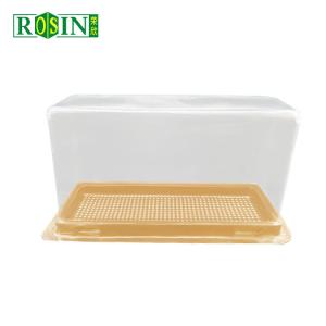 Quality Rectangle Plastic Bakery Packaging Disposable Cheese Cake Container With Lid for sale