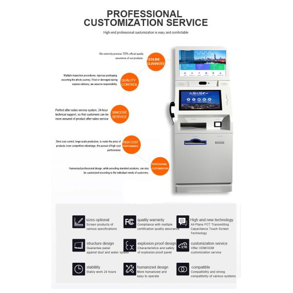 OEM ODM Touch Screen Document Scanning Printing a4 Self Service Print Terminal Kiosk