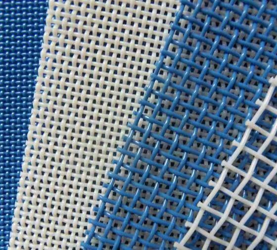 Plain Weave Polyester Mesh Conveyor Belt Linear Screen Calendering Square Mesh