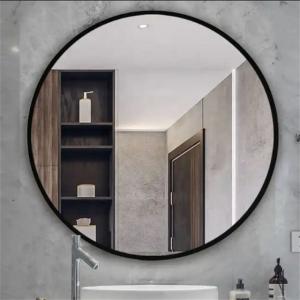 Living Room Modern Metal Frame Black Golden Rose Bathroom Mirror with Stand or