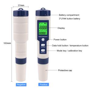 Drinking Water 0.1MS/CM EC Salinity Pocket Ph Meter