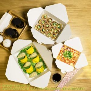 110 oz Paper Take Out Containers White Lunch Meal Food Boxes #1, Disposable