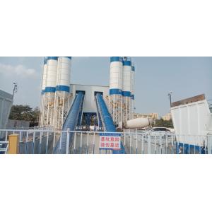 HZS180 Automatic Ready Concrete Batching Mixing Plant With Belt Conveyor / Twin