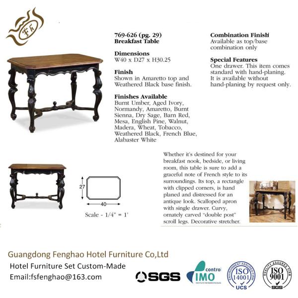 Shabby Chic French Country Style Black Console Table With Drawers Vintage Antique Carved